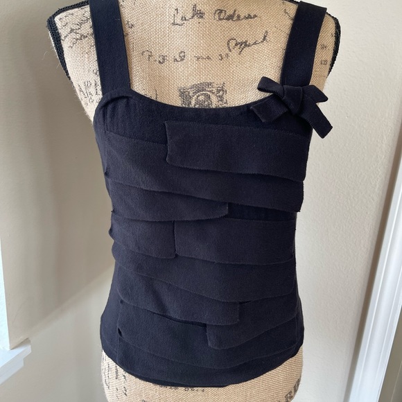 Etcetera 3 piece “tank”, shrug, and skirt. Cotton sweater material. Blac… - Picture 3 of 10